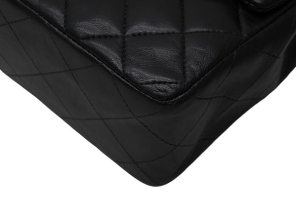 極美品 CHANEL シャネル ミニマトラッセ17 Sフラップ Sチェーンショルダーバッグ 8番台 ココマーク ラムスキン ブラック 中古 4b011617