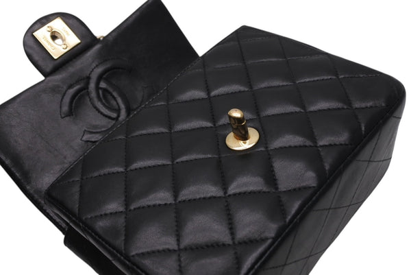 極美品 CHANEL シャネル ミニマトラッセ17 Sフラップ Sチェーンショルダーバッグ 8番台 ココマーク ラムスキン ブラック 中古 4b011617