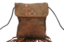 画像をギャラリービューアに読み込む, 極美品 CHROME HEARTS クロムハーツ スクエア クロスポシェット フリンジ ショルダーバッグ セメタリー クロスパッチ ブラウン 中古 4b006276