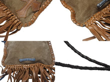 画像をギャラリービューアに読み込む, 極美品 CHROME HEARTS クロムハーツ スクエア クロスポシェット フリンジ ショルダーバッグ セメタリー クロスパッチ ブラウン 中古 4b006276