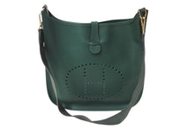 Load image into Gallery viewer, 極美品 HERMES エルメス エブリン1GM ショルダーバッグ グリーン □A刻印 トリヨンクレマンス 斜め掛け Hロゴ 中古 4c070217