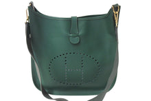 Load image into Gallery viewer, 極美品 HERMES エルメス エブリン1GM ショルダーバッグ グリーン □A刻印 トリヨンクレマンス 斜め掛け Hロゴ 中古 4c070217