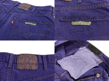 画像をギャラリービューアに読み込む, CHROME HEARTS クロムハーツ LEVI'S リーバイス デニムパンツ サイズ36 クロスボール パープル コットン シルバ−925 美品 中古 4c070831