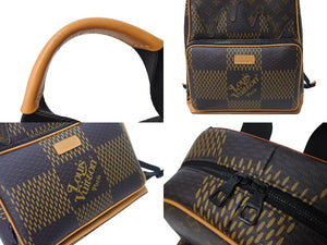 極美品 LOUIS VUITTON ルイヴィトン キャンパス バックパック N40380 モノグラム ダミエ ジャイアント LVスクエアード 中古 4c071182