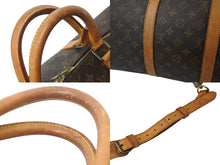 画像をギャラリービューアに読み込む, LOUIS VUITTON ルイヴィトン キーポル50 ボストンバック M41426 VI1910 モノグラム キャンパス ブラウン美品 中古 4c071228