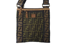 Load image into Gallery viewer, FENDI フェンディ サコッシュ ショルダーバッグ 7VA186 キャンバス レザー ブラウン ブラック ゴールド金具 美品 中古 4C071265