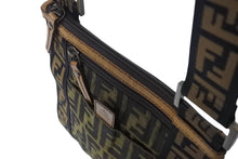 画像をギャラリービューアに読み込む, FENDI フェンディ サコッシュ ショルダーバッグ 7VA186 キャンバス レザー ブラウン ブラック ゴールド金具 美品 中古 4C071265