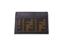 Load image into Gallery viewer, FENDI フェンディ カードケース ズッカ柄 FFロゴ AL61480 イタリア製 レザー キャンバス ブラウン ベージュ 美品 中古 4C071269