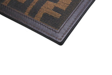 画像をギャラリービューアに読み込む, FENDI フェンディ カードケース ズッカ柄 FFロゴ AL61480 イタリア製 レザー キャンバス ブラウン ベージュ 美品 中古 4C071269