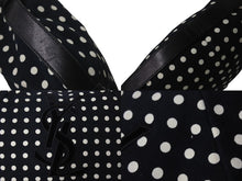 画像をギャラリービューアに読み込む, YVES SAINT LAURENT イヴサンローラン ポルカドット モンバサ ホーボー ハンドバッグ ブラック 水玉 コットン レザー 鹿角 ワンショルダー 135202 美品 中古 4c075686
