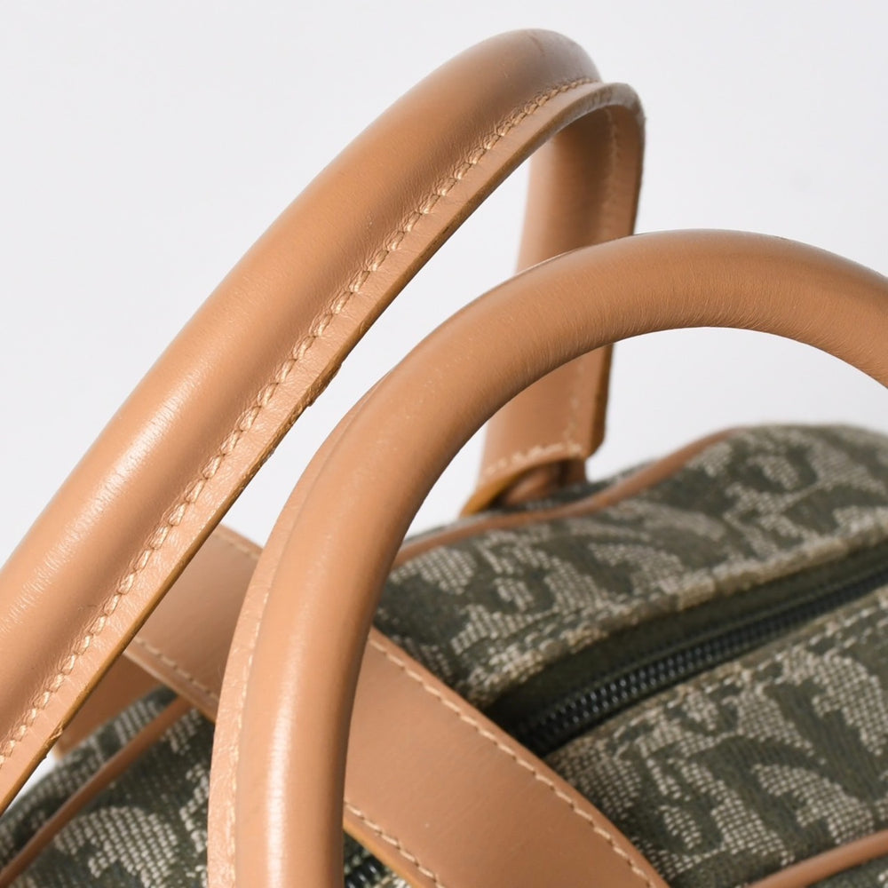 極美品 CHRISTIAN DIOR クリスチャンディオール トロッター柄ダブルサドルバッグ MA-0091 カーキ ベージュ ゴールド金具 中古 4a008410