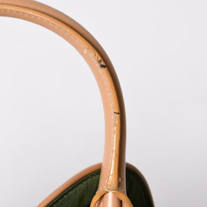 Very Good Condition CHRISTIAN DIOR Trotter Pattern Double Saddle Bag MA-0091 Khaki Beige Gold Hardware Used 4a008410