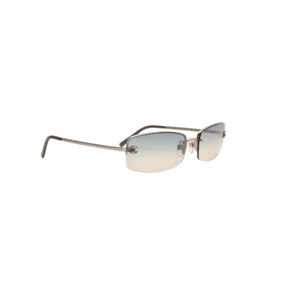 CHANEL Half Rim Sunglasses Eyewear 4093-B c.124/7B Size 56□16 130 Coco Mark Rhinestone Good Condition Used 4a000123