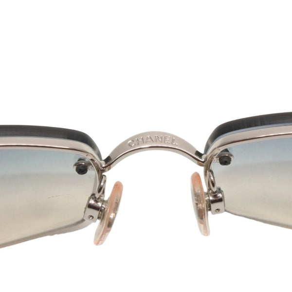 CHANEL Half Rim Sunglasses Eyewear 4093-B c.124/7B Size 56□16 130 Coco Mark Rhinestone Good Condition Used 4a000123