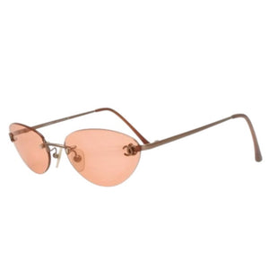 CHANEL シャネル リムレス サングラス アイウェア 4003 c.116/74 サイズ53□19 130 ココマーク オレンジ 美品 中古 4a000073