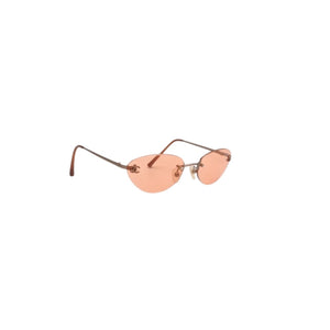 CHANEL シャネル リムレス サングラス アイウェア 4003 c.116/74 サイズ53□19 130 ココマーク オレンジ 美品 中古 4a000073