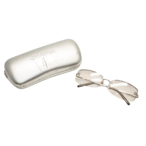 CHANEL Half Rim Sunglasses Eyewear 4093-B c.124/6I Size 56□16 130 Coco Mark Rhinestone Good Condition Used 4a000004