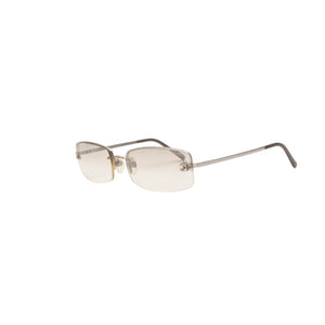 CHANEL Half Rim Sunglasses Eyewear 4093-B c.124/6I Size 56□16 130 Coco Mark Rhinestone Good Condition Used 4a000004