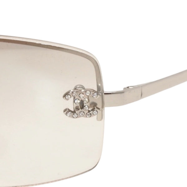CHANEL Half Rim Sunglasses Eyewear 4093-B c.124/6I Size 56□16 130 Coco Mark Rhinestone Good Condition Used 4a000004