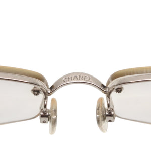CHANEL Half Rim Sunglasses Eyewear 4093-B c.124/6I Size 56□16 130 Coco Mark Rhinestone Good Condition Used 4a000004