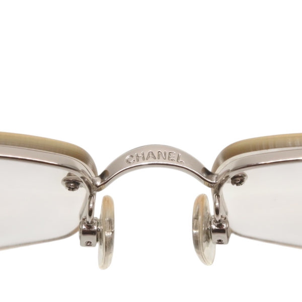 CHANEL Half Rim Sunglasses Eyewear 4093-B c.124/6I Size 56□16 130 Coco Mark Rhinestone Good Condition Used 4a000004