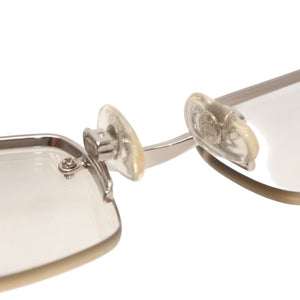 CHANEL Half Rim Sunglasses Eyewear 4093-B c.124/6I Size 56□16 130 Coco Mark Rhinestone Good Condition Used 4a000004