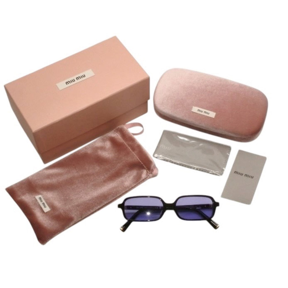 新品未使用品 Miu Miu ミュウミュウ Eyewear サングラス ブラック パープルティントレンズ 16K010 中古 4a000009