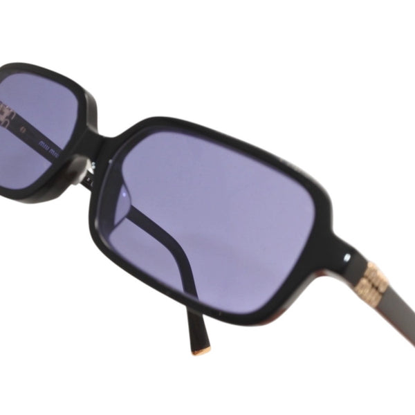 新品未使用品 Miu Miu ミュウミュウ Eyewear サングラス ブラック パープルティントレンズ 16K010 中古 4a000009