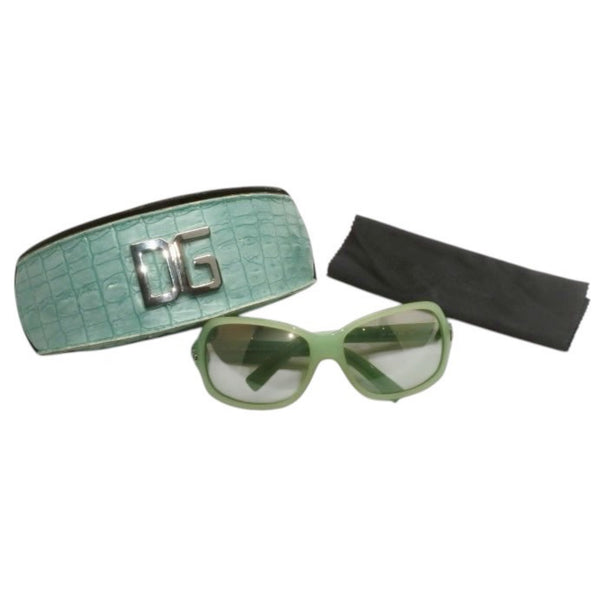 極美品 DOLCE&GABBANA ドルチェアンドガッバーナ サングラス アイウェア DG 648S 853 サイズ115 ラインストーン アセテート 中古 4b014148