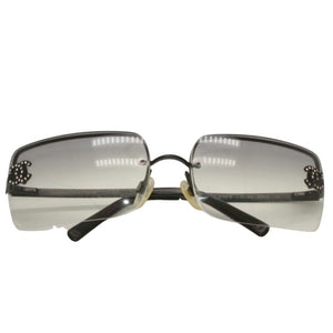CHANEL Rimless Sunglasses Eyewear 4104 c.101/8G Coco Mark Black Good Condition Used 4a000015