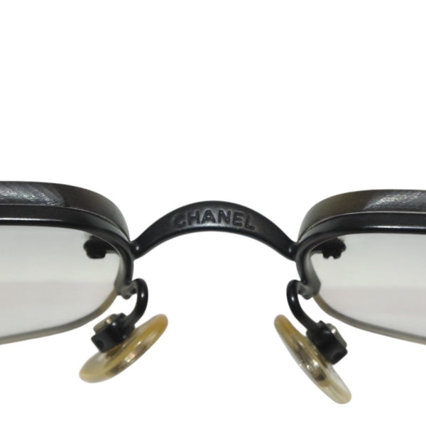 CHANEL Rimless Sunglasses Eyewear 4104 c.101/8G Coco Mark Black Good Condition Used 4a000015