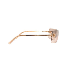 CHANEL Half Rim Sunglasses Eyewear 4104-B c.125/8Z Size 62□15 120 Coco Mark Rhinestone Good Condition Used 4a000005