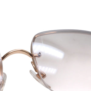 CHANEL Half Rim Sunglasses Eyewear 4104-B c.125/8Z Size 62□15 120 Coco Mark Rhinestone Good Condition Used 4a000005