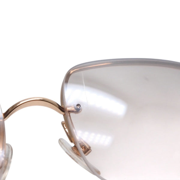 CHANEL Half Rim Sunglasses Eyewear 4104-B c.125/8Z Size 62□15 120 Coco Mark Rhinestone Good Condition Used 4a000005