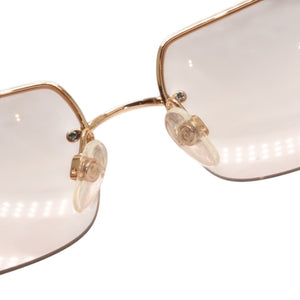 CHANEL Half Rim Sunglasses Eyewear 4104-B c.125/8Z Size 62□15 120 Coco Mark Rhinestone Good Condition Used 4a000005