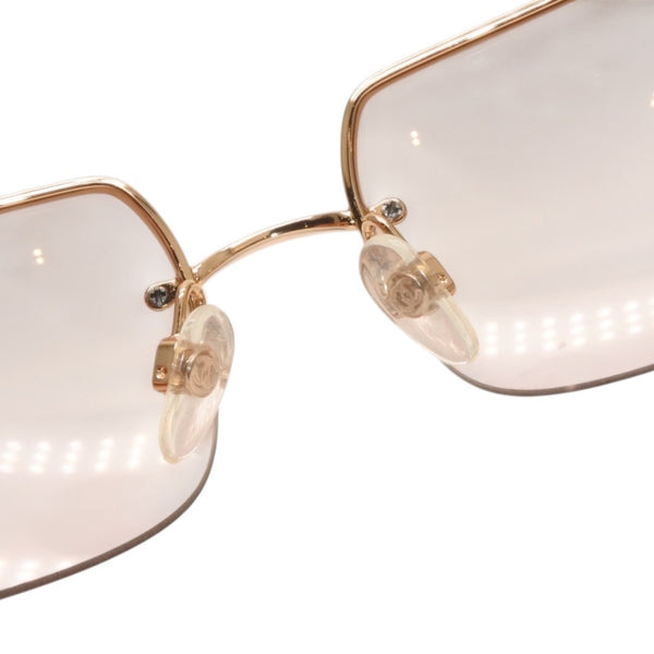 CHANEL Half Rim Sunglasses Eyewear 4104-B c.125/8Z Size 62□15 120 Coco Mark Rhinestone Good Condition Used 4a000005
