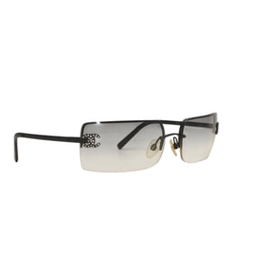 CHANEL Rimless Sunglasses Eyewear 4104 c.101/8G Coco Mark Black Good Condition Used 4a000015