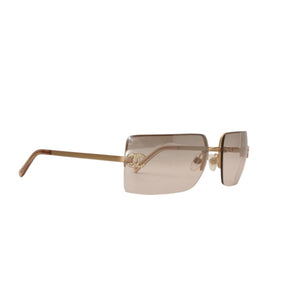 Very good condition CHANEL half rim sunglasses eyewear 4092-B c.102/8Z size 62□15 120 here mark rhinestone used 4a000016