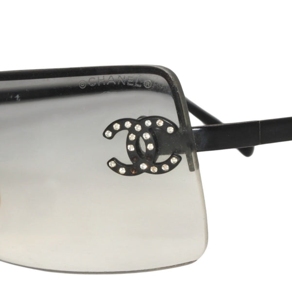 CHANEL Rimless Sunglasses Eyewear 4104 c.101/8G Coco Mark Black Good Condition Used 4a000015