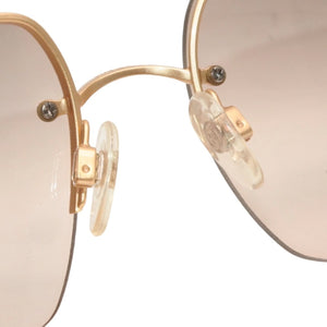Very good condition CHANEL half rim sunglasses eyewear 4092-B c.102/8Z size 62□15 120 here mark rhinestone used 4a000016