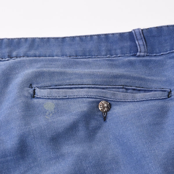 CHROME HEARTS クロムハーツ パリ限定 クロスパッチフレンチワーク パンツ ネイビー サイズ38 美品 中古 4a000022