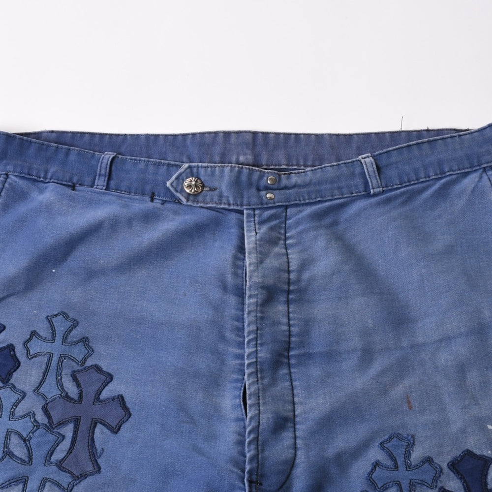 CHROME HEARTS Paris Limited Cross Patch French Work Pants Navy Size 38 Good Condition Used 4a000022
