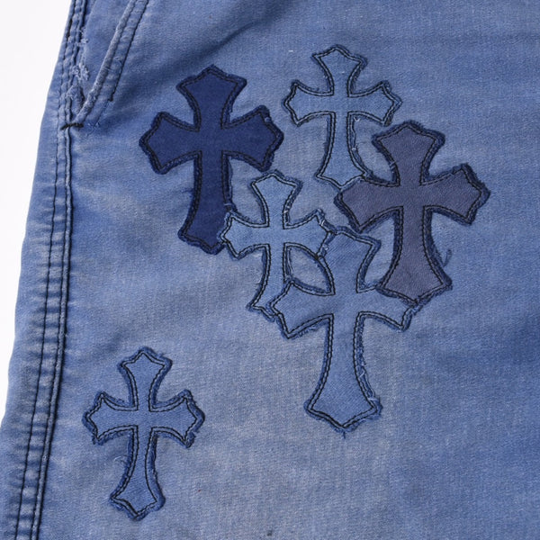 CHROME HEARTS クロムハーツ パリ限定 クロスパッチフレンチワーク パンツ ネイビー サイズ38 美品 中古 4a000022