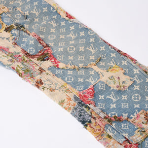 LOUIS VUITTON Destroy Bell Bottom Carpenter Denim Pants HND90W Size 40 Monogram Sashiko Good Condition Used 4a000027