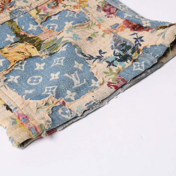 LOUIS VUITTON Destroy Bell Bottom Carpenter Denim Pants HND90W Size 40 Monogram Sashiko Good Condition Used 4a000027