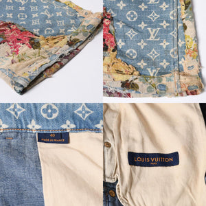 LOUIS VUITTON Destroy Bell Bottom Carpenter Denim Pants HND90W Size 40 Monogram Sashiko Good Condition Used 4a000027