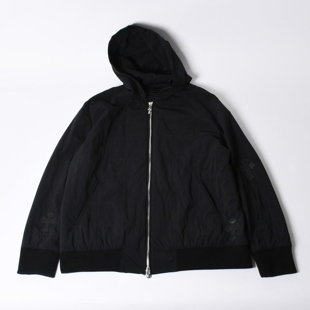 Like new CHROME HEARTS Zip Up Hoodie Parka Size XL Cemetery Cross Patch 9 Patches Silver 925 Used 4a000548