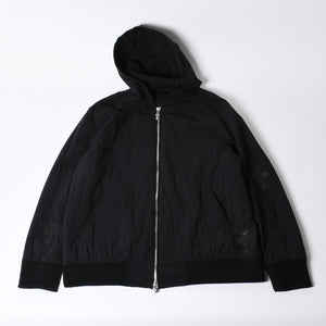 新品同様 CHROME HEARTS クロムハーツ ジップアップフーディー パーカー サイズXL セメタリークロスパッチ 9パッチ シルバー925 中古 4a000548