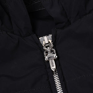 新品同様 CHROME HEARTS クロムハーツ ジップアップフーディー パーカー サイズXL セメタリークロスパッチ 9パッチ シルバー925 中古 4a000548