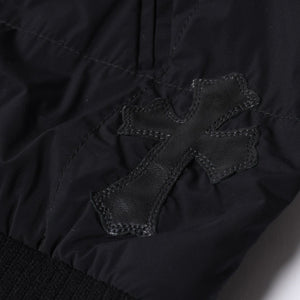 新品同様 CHROME HEARTS クロムハーツ ジップアップフーディー パーカー サイズXL セメタリークロスパッチ 9パッチ シルバー925 中古 4a000548